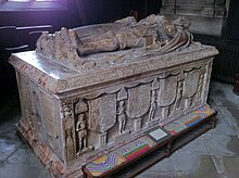 Alabaster tomb to Francis Hastings, 2nd Earl of Huntingdon Table tomb in St Helen's Church, Ashby-de-la-Zouch.jpg