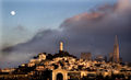 Telegraph Hill von einem Boot in der San Francisco Bay