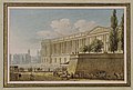 Vue du palais du Louvre prise de la rue d'Angiviller, à Paris, vers 1811, musée des châteaux de Malmaison et de Bois-Préau