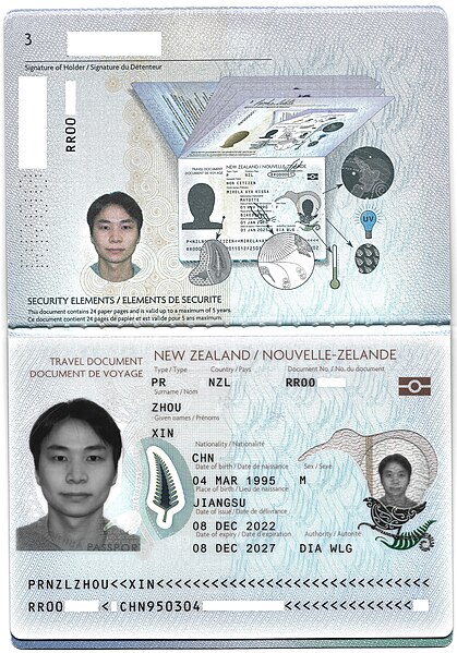 File:The bio-data page of an New Zealand refugee travel document issued to a Chinese refugee.jpg