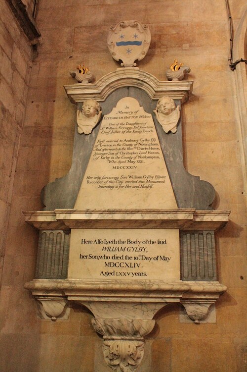 Memorial of Elizabeth Scroggs, Lincoln Cathedral