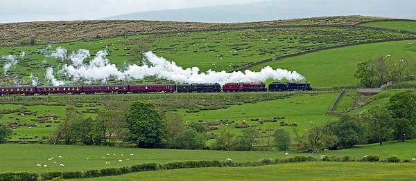 48151 leading 45699 Galatea' working back to Carnforth from the Mid Norfolk Railway in triple headed formation