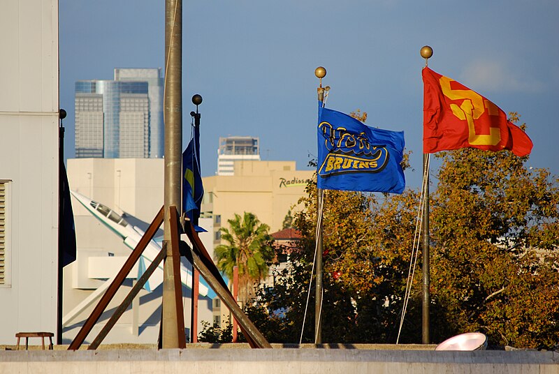 File:UCLA and USC flags.jpg