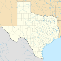 Map of Texas with mark showing location of Fort Saint Louis