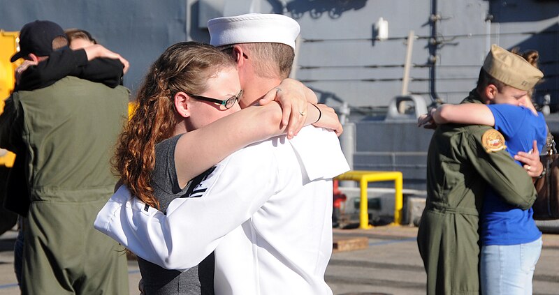 File:US Navy 100115-N-3666S-007 Sailors say good-bye to their loved ones as they prepare to board the guided-missile frigate USS Reuben James (FFG 57).jpg