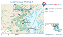 Cámara de Representantes de los Estados Unidos, Distrito 3 de Maryland map.png