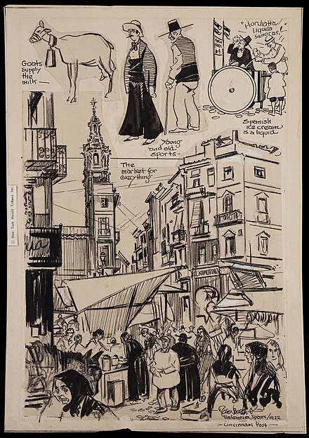 Valencia sketches for the Cincinnati Post by Manuel Rosenberg 1922