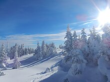 Paysage hivernal dans la vallée des Fantômes, dans le parc national des Monts-Valin.
