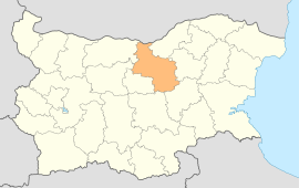 Карта на Бугарија, Великотрновска област е означена