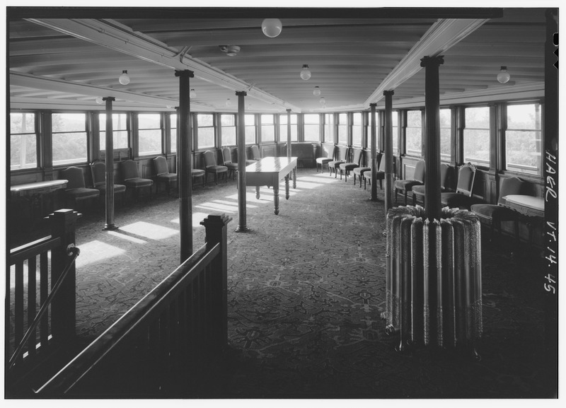 File:View looking aft in aft dining room on main deck. - Ferry TICONDEROGA, Route 7, Shelburne, Chittenden County, VT HAER VT,4-SHEL,1-45.tif