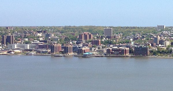 Yonkers as seen across the Hudson River from The Palisades in New Jersey