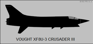 Boční profil letounu XF8U-3 Crusader III.