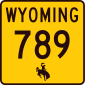 Markierung der Staatsstraße von Wyoming