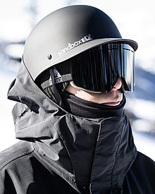 A snowboarder wearing helmet Wear helmet.jpg