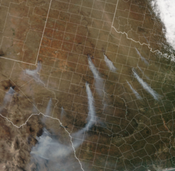 West Texas wildfires satellite Apr 15 2011.png