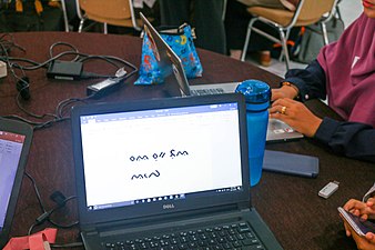 Writing Lontara in a laptop
