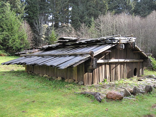 A Yurok winter dwelling. Shasta residencies were largely the same in design.