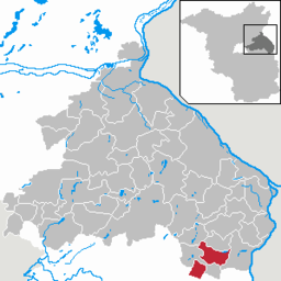 Läget för kommunen Zeschdorf i Landkreis Märkisch-Oderland