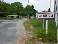 Émanville (Eure, fr) city limit sign.JPG