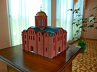 Model przedstawiający przypuszczalny wygląd cerkwi w Turowie