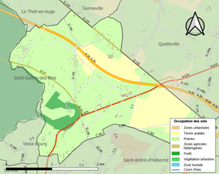 Kolorowa mapa przedstawiająca użytkowanie gruntów.