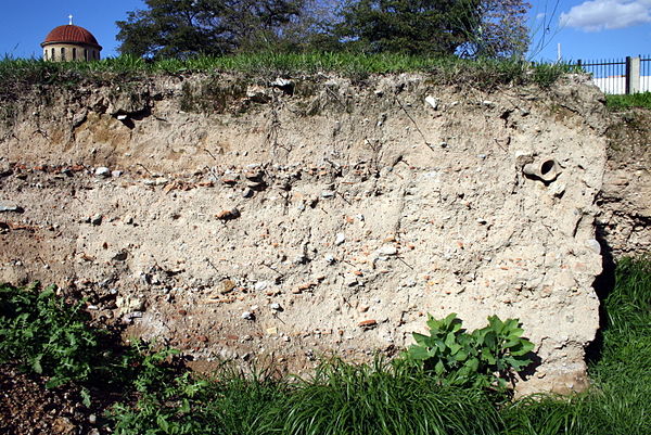 Stratigraphy in the excavation area in the Kerameikos Cemetery (Athens).