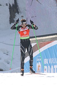 Simon Hallenbarter bei der WM in Ruhpolding 2012