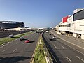 File:2021-08-24 17 43 23 View north along New Jersey State Route 120 from the overpass for Peripheral Road-American Dream Way in East Rutherford, Bergen County, New Jersey.jpg