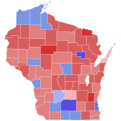 2022 Wisconsin State Treasurer election results map by county.svg