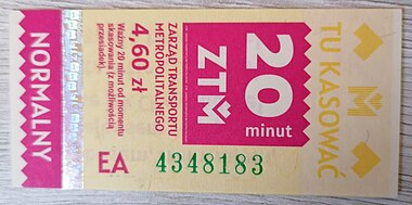 Bus ticket, Katowice, Poland