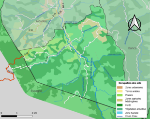 Kolorowa mapa przedstawiająca użytkowanie gruntów.