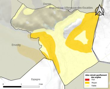 Carte des zones d'aléa retrait-gonflement des argiles.