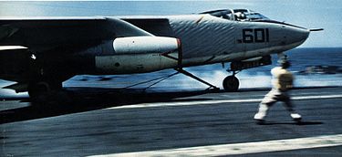 VAH-8 A-3B being launched from USS Constellation (CVA-64) in 1966. Note the stress wrinkles on the fuselage A-3B of VAH-8 is launched from USS Constellation (CVA-64) 1966.jpg
