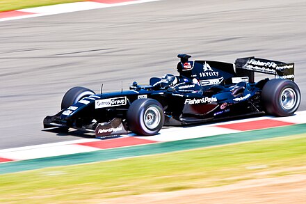 Bamber competing for A1 Team New Zealand at the 2008–09 A1 Grand Prix of Nations, South Africa