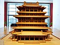 A wooden model of a architecture displayed in Macau