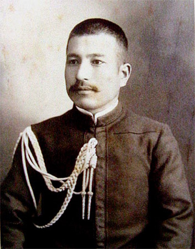 純正早割日本海軍中将・秋山　真之　筆・二行書・日露戦争・連合艦隊参謀・掛軸・ 掛軸