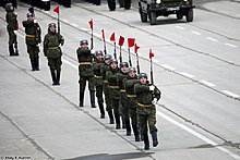 Russian Ground Forces Guards during a dress rehearsal for a military parade in Alabino, Moscow Oblast. Alabino05042017-02.jpg