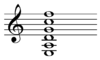 The open-string notes of the E-A-D-G-C-F all-fourths tuning appear on a musical staff (stave).