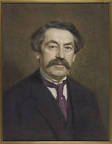 Bıyıklı bir adamın boyalı portresi