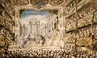 Представление балета Ж.-Б. Люлли «Армида» в зале Парижской оперы в 1761 году. Бумага, карандаш, акварель, гуашь. Музей изобразительных искусств, Бостон