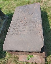 Brownstone marker of Armiger Leonard Chester dated 1648