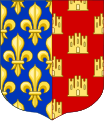 Arms of Alfonso, Count of Poitiers Child of Louis VIII, King of France and Blanche of Castile (daughter of Alfonso VIII)