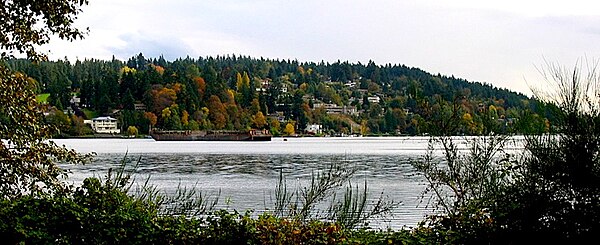 Arrowhead, Kenmore, from across Lake Washington in Log Boom Park