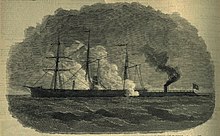 Attack on the U.S. Gunboat Mercedita by the Rebel Ram Palmetto State, off Charleston Harbor. New York Illustrated News Attack on the U.S. Gunboat Mercedita by the Rebel Ram Palmetto State, off Charleston Harbor - NYIN 1863.jpg