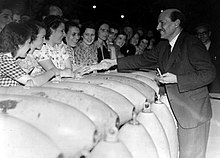 Attlee as Lord Privy Seal, visiting a munitions factory in 1941