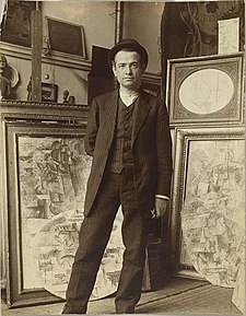 Auguste Herbin v ateliéru Pabla Picassa, Boulevard de Clichy, 1911