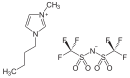 Struktur von 1-Butyl-3-methylimidazoliumbis(trifluormethylsulfonyl)amid als Beispiel einer ionischen Flüssigkeit