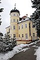 Parkvilla, ehemals Landhaus Höck, in Bad Heilbrunn, Landkreis Bad Tölz-Wolfratshausen, Regierungsbezirk Oberbayern, Bayern. Als Baudenkmal in der Bayerischen Denkmalliste aufgeführt. Laut Denkmalliste erbaut in den Jahren 1913/1914 von Gabriel von Seidl.