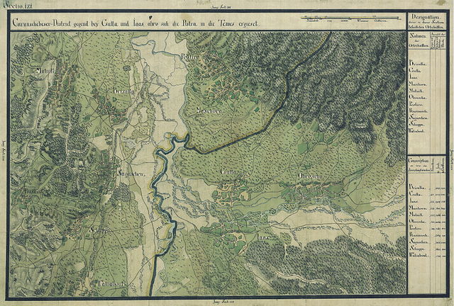 Păltiniș în Harta Iosefină a Banatului, 1769-72