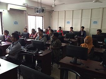 Bangla Wikipedia Workshop at World University of Bangladesh, 2014.